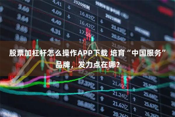 股票加杠杆怎么操作APP下载 培育“中国服务”品牌，发力点在哪？
